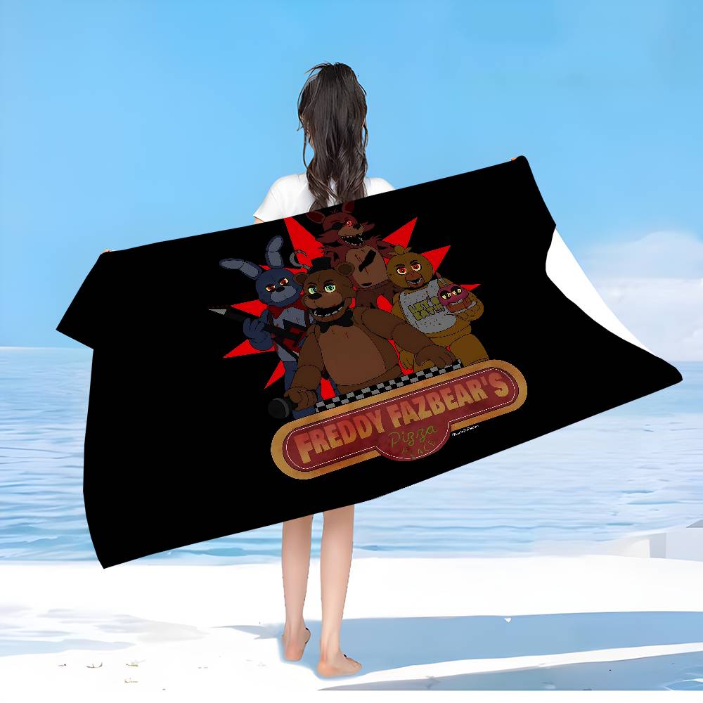 F-FNAF Five-nights-At-Freddys Mikrofaser Strandtuch Saugfähig Schnelltrocknend Weich Yoga Schwimmen Urlaub Bergsteigen Handtuch