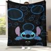 Kawaii S-Stitch Cartoon Flannel Blanket,Ultra Soft Warm Plush Throw for Home Bedroom Bed Sofa Cover Camping Picnic Gift Kids