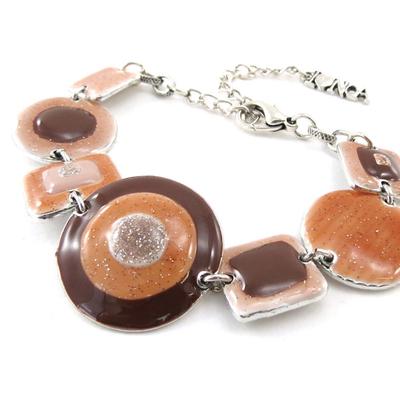 [J1964] - Designer-Armband 'Coloriage' braun