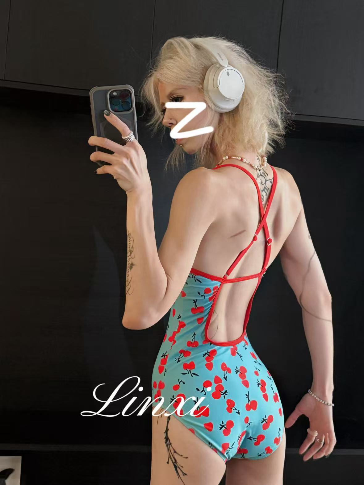 

Swimsuit s One-piece Small Breast Pure Wind Sexy Backless One-piece Bikini Hot Spring Resort Seaside Swimsuit XXL