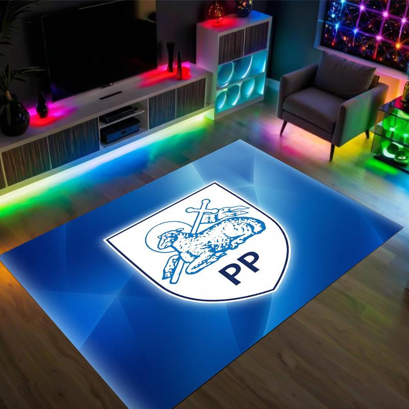 Preston North End Football Design Crystal Velvet Carpet Cozy Non?Slip Printed Rug For Bedroom Living Room Entrance