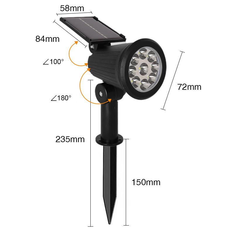 Solar Spotlights Garden Waterproof IP65 Spot Lights Brightness Adjustable for Outdoor Backyard Driveway Lawn Decor Lighting