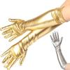 Long Patent Leather Gloves Sexy Coated Gloves Gold Silver Glossy Leather Long Gloves Steel Pole Stage Performance Gloves Y2k