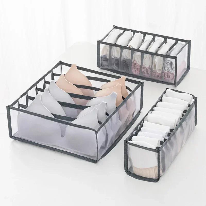 1/3pcs Wardrobe Clothes Organizer Foldable Mesh Organiser Socks Underwear Organiser Portable Drawer Divider Organiser NEW