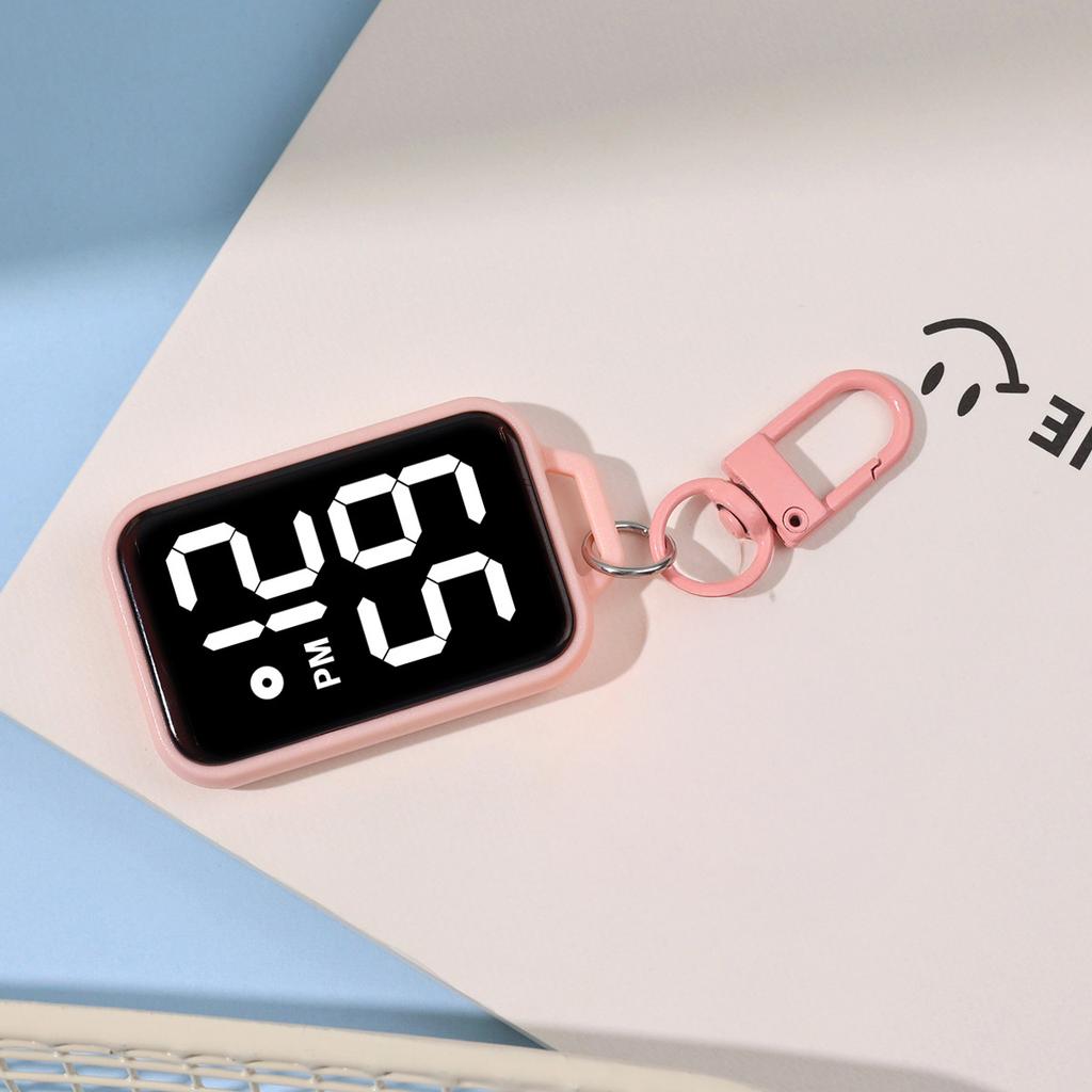 1/4pcs LED Keychain Pocket Watch Digital Display Electronic Watch for Youngster Student Backpacks Keys Pendant Timepiece Present