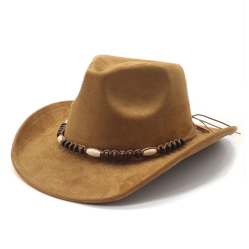 Bohemian Minority Suede Hat Belt Couple Hat Western Cowboy Top Hat