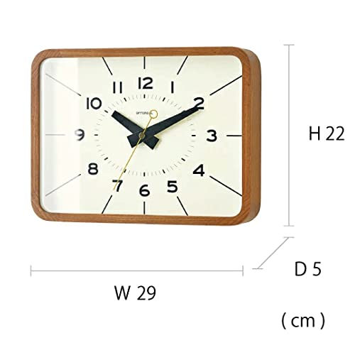 Interform Holger Wanduhr CL-3951, Holz, Elfenbein, Schwarz, Gold, Schleichendes Uhrwerk