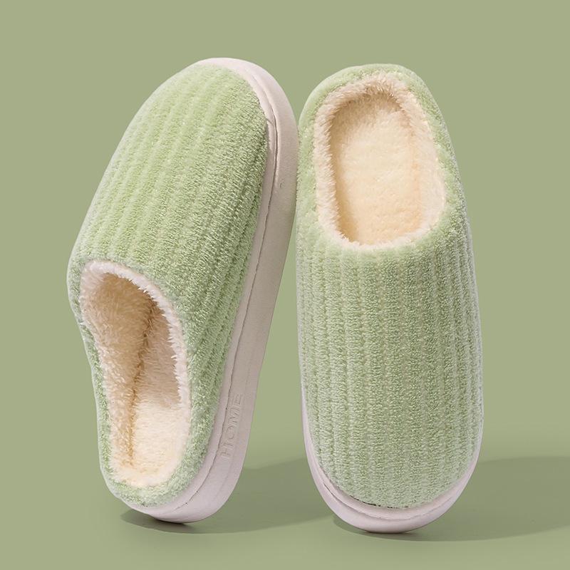 Hausschuhe Herbst und Winter Zuhause Baumwollhausschuhe Dicksohlige Rutschfeste Baumwollschuhe Plüsch Warme Wollhausschuhe Paar Baumwollmopp