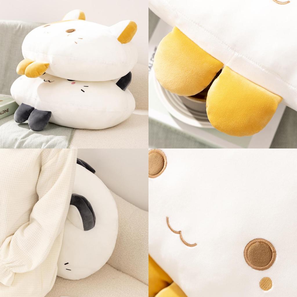 Soft Cat Pillow, Cute Cartoon Cat Design, Plush Sofa Cushion For Home, Bed, And Play