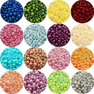 Creative Popular Round DIY Hot Sale Pearls ABS High Quality 150PCS/Pack Colorful Imitation Pearl For Jewelry Making With Hole Mix Size Craft Beads