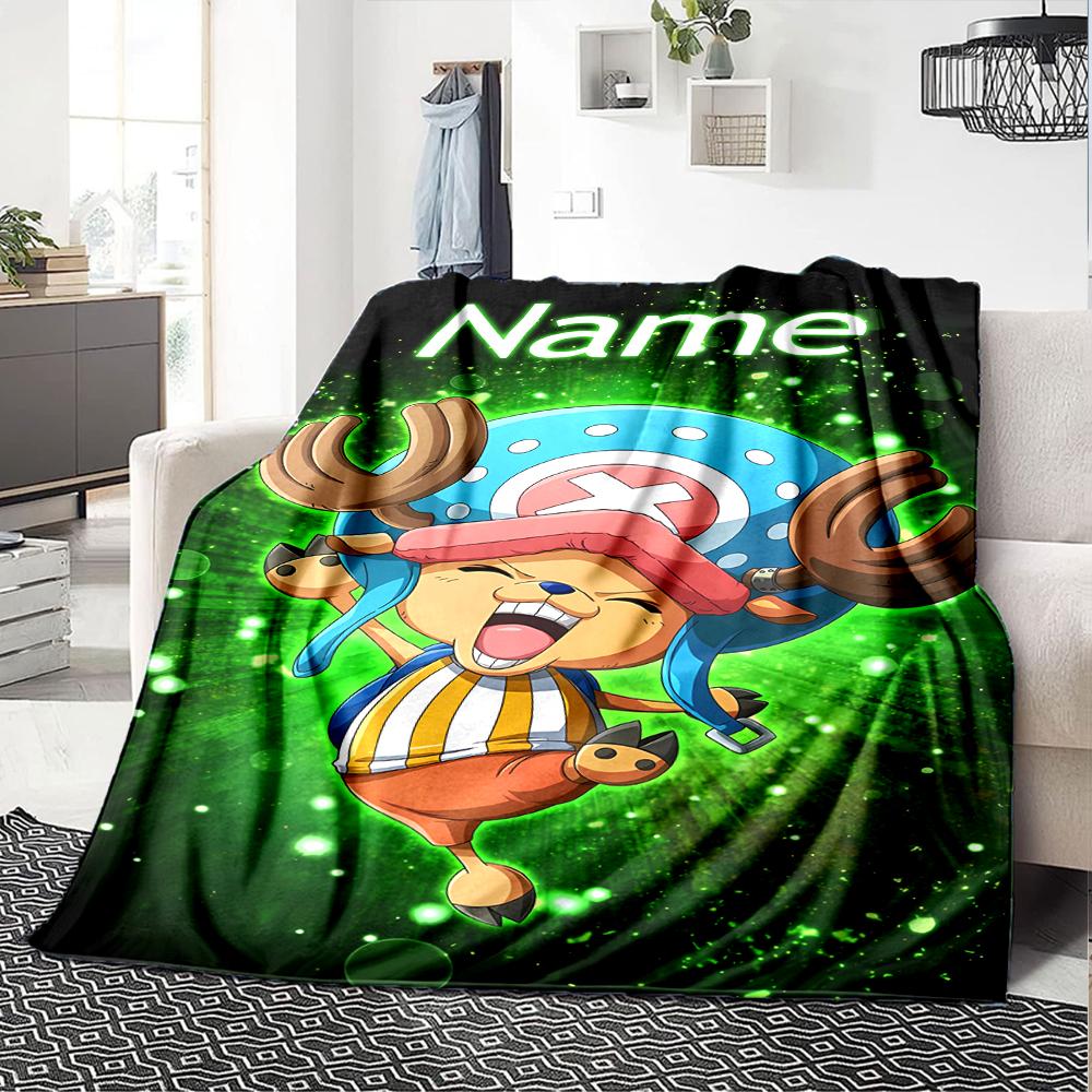 Customiz Name Personality One Piece Chopper Blanket Soft &Warm Sofa Office Bed Travel Lunch Break Blanket, Gift Suitable All Seasons