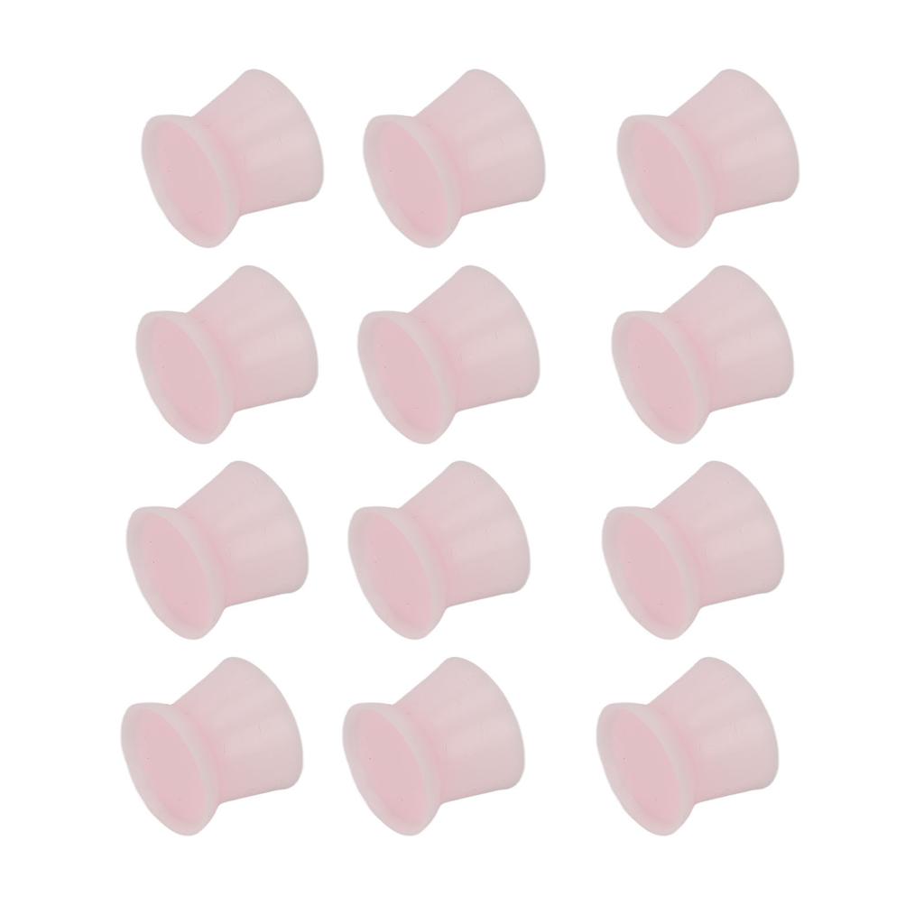 100PCS Disposable Silicone Pigment Cup Large Eyebrow Lip Color Pigment Cups with Storage Bottle