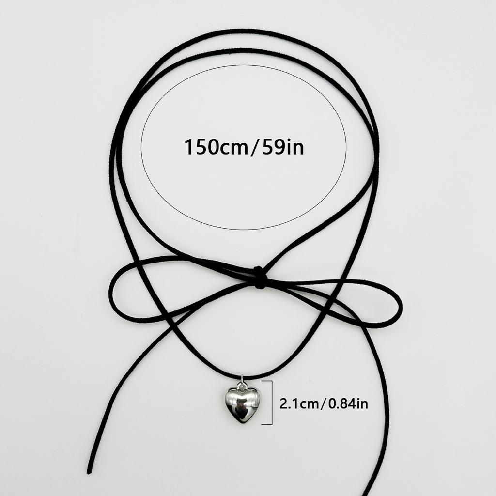 Item Jewelry Adjustable Fleece Rope Choker Women'S Simple Personality Peach Heart Love Pendant Necklace