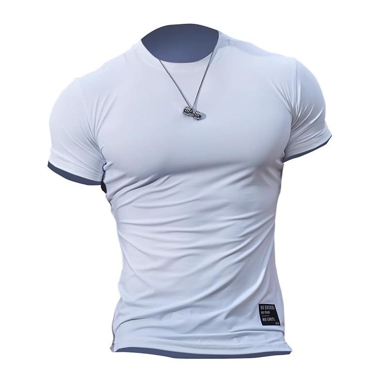 Men's Quick-Dry Short-Sleeve Fitness T-Shirt for Running, Cycling, and Training