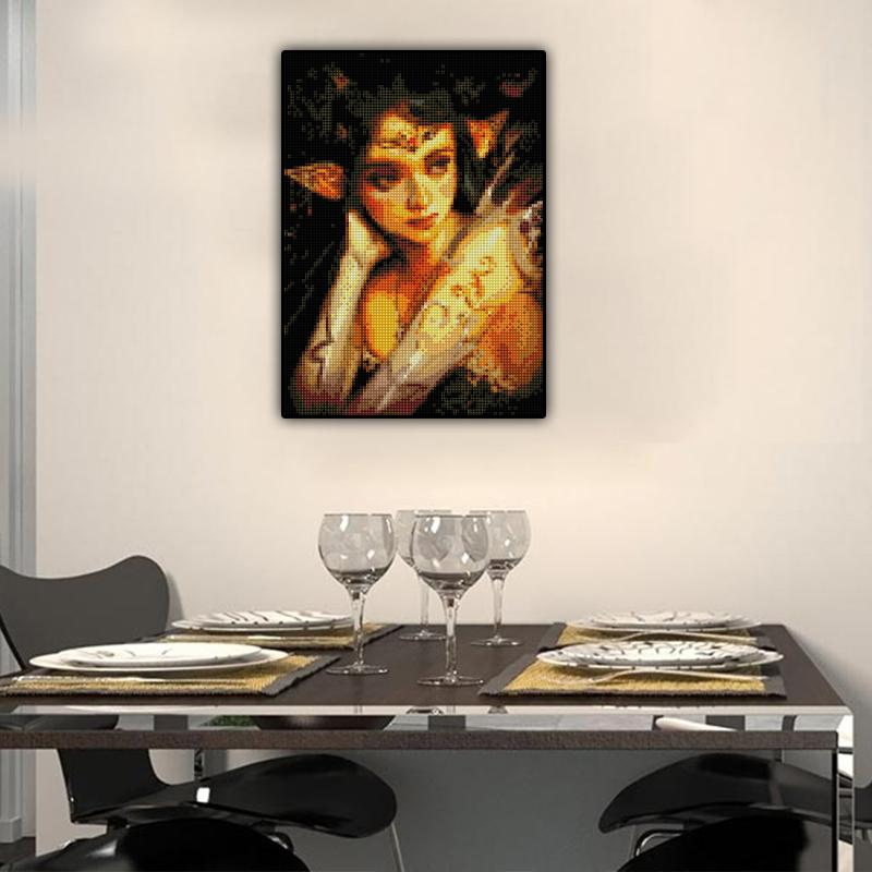 5D diamantová malba Úplná diamantová elfí dívka Diamantová malba Ručně vyráběná diamantová mozaiková malba Domácí dekorace