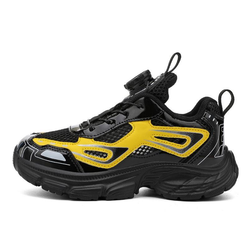 Kids Lightweight Breathable Mesh Running Shoes With Rotary Buckle Closure Boys Fall Winter Size 30, Insole Length 19cm