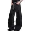 American retro primary color jeans men's and women's design sense niche ruffian handsome tooling loose casual straight wide-leg pants