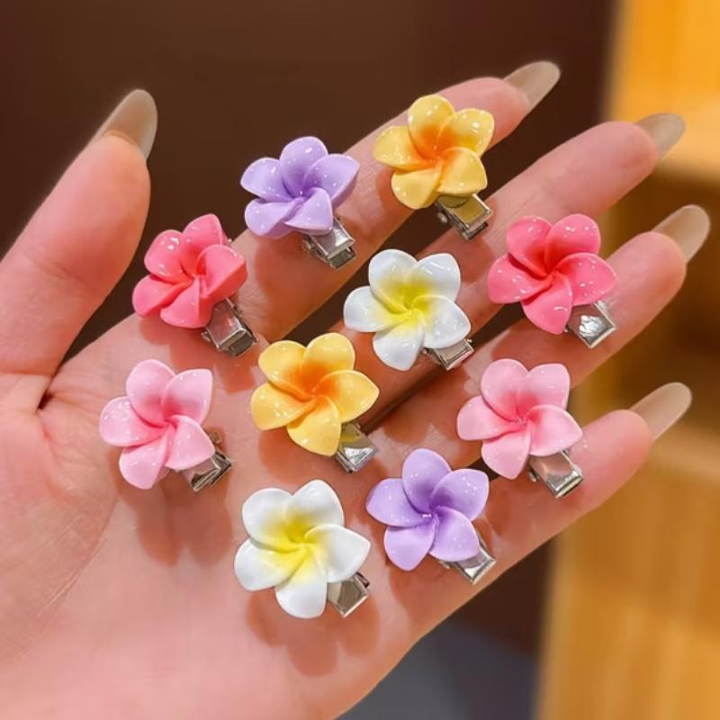 10Pcs Hawaii Sweet Versatile Colorful Flower Hair Clips Mini Flower Hairpins Headwear Perfect For Everyday Hair Accessories