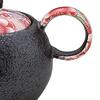Sohogama Pottery Mini Pot Blue Pot, Beni-Yuzen (with Strainer), Black, 270ml, 483-07-083,