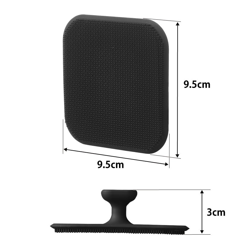 Yamazaki Jitsugyo Magnet Köks Silikonsvamp Svart B9,5 x D9,5 x H3cm Tower Diskmaskinssäker Flytande Förvaring Diskning 1845
