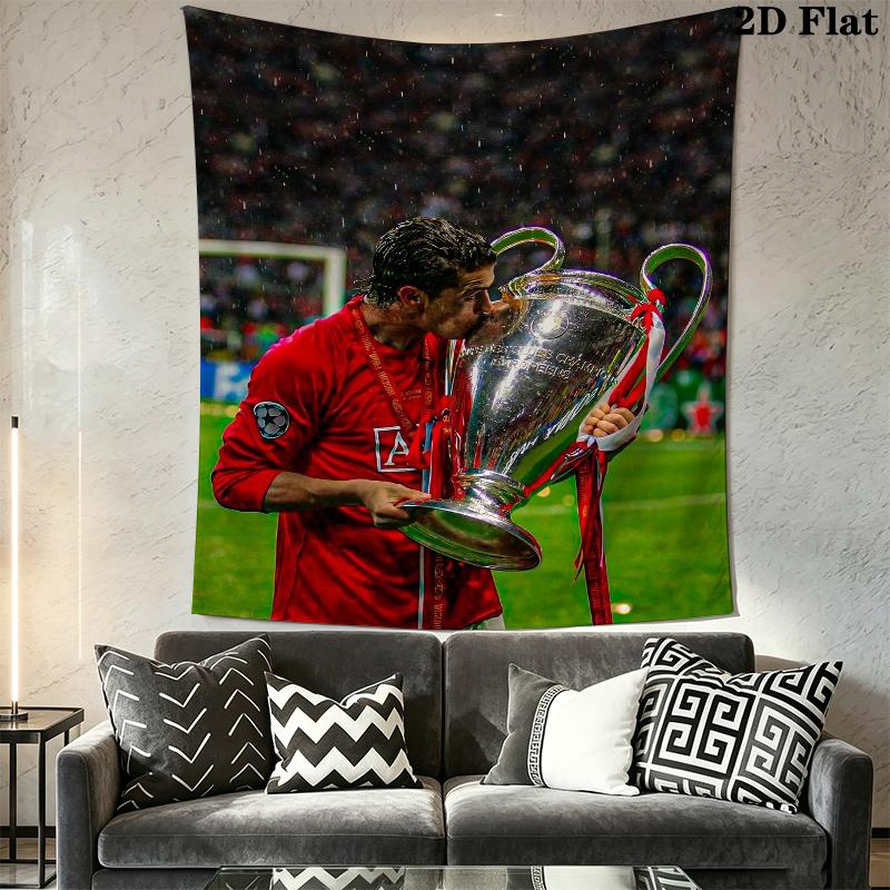 C Ronaldo Wall Tapestry Aesthetic Wall Hanging Printed Fabric Blanket Decorative Tapestries for Bedroom Living Room Home Decor