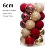 25PCS 6CM Christmas Tree Balls Ornaments Electroplated Painted Shatterproof Baubles Decorations Plastic Decorative Colored