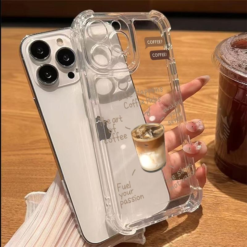 

Coffee Club Pattern Transparent Phone Case For iPhone 17 Pro Max 16 15 14 13 Pro 12 11 XS XR X 15 Plus 17E Shockproof TPU Cover iPhone 13 Pro Max