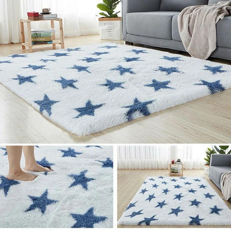 Rainbow Colorful Carpet Fluffy Rugs Tie Dyeing Soft Plush Shag Area Rug Anti-Slip Carpets For Living Room Bedroom Floor Mats