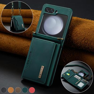 Portefeuille Anti-Chute Coque Étui de Protection pour Samsung Galaxy Z Flip 5 5G Flip4 Flip3 Flip5 Flip 3 4 Zflip5 Housse Sacoche avec Poche pour Cartes