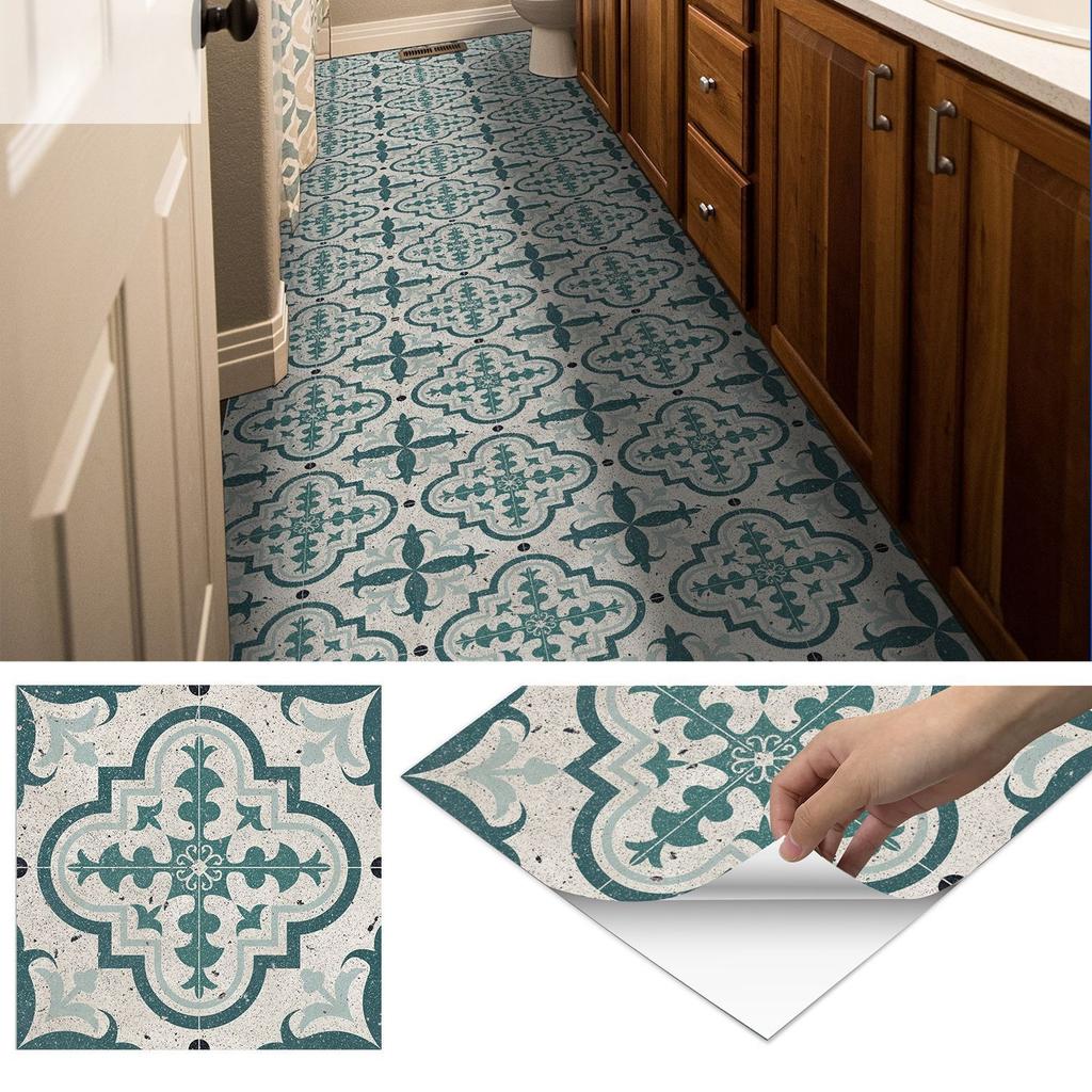 Supply Self-Adhesive Floor Sticker Portuguese Tile Self-Adhesive Living Room Decoration Waterproof Thickened Floor Sticker