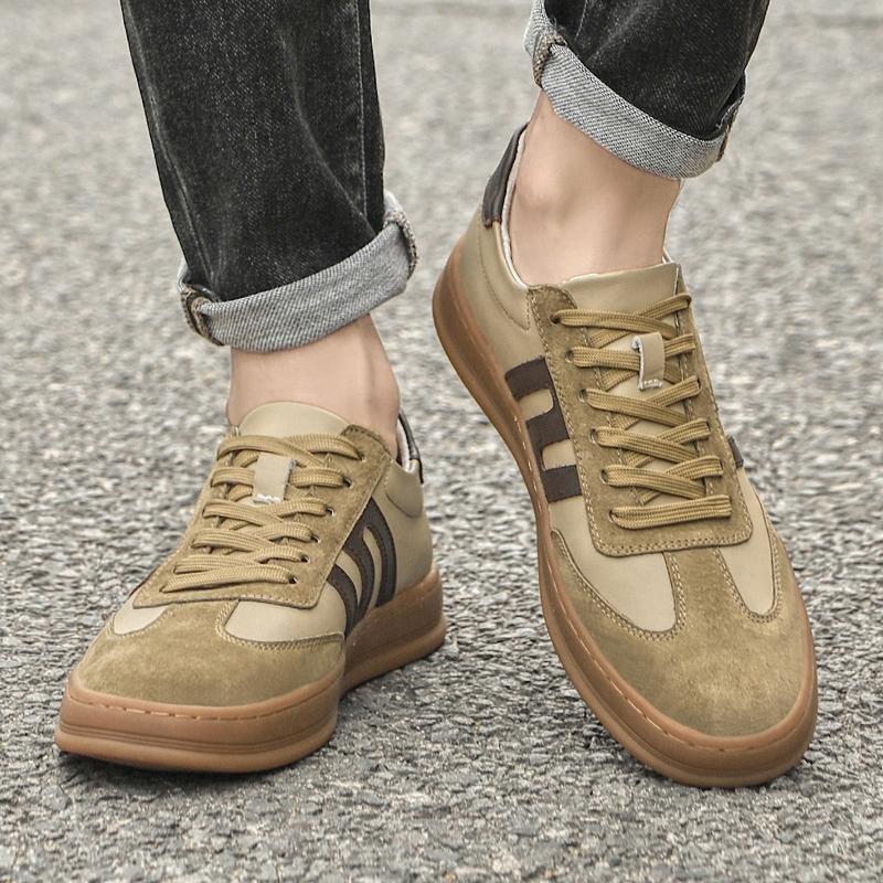 Genuine Leather Men Casual Shoes Fashion Italian Designer Shoe Lightweight Antiskid Walking Shoes for Men Outdoor Comfy Sneakers
