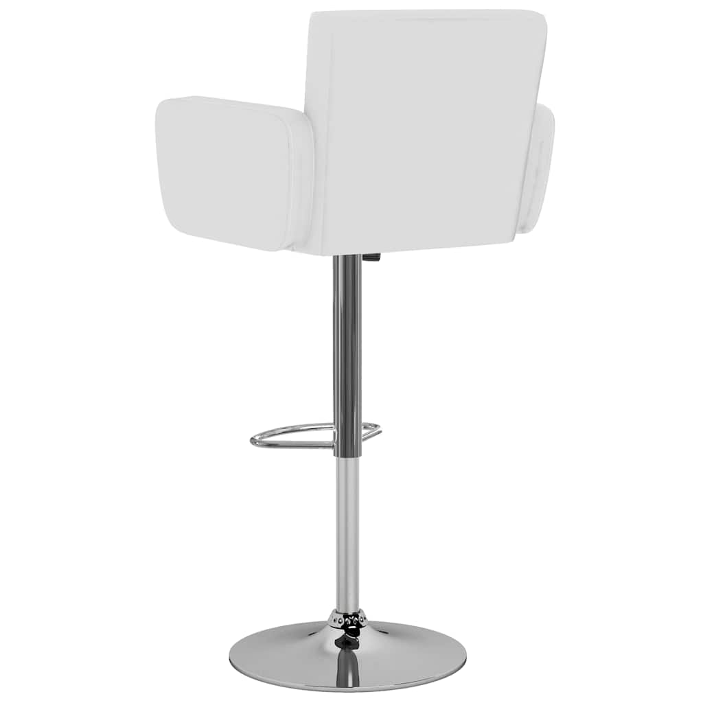 Bar Stool Set 2 Pcs White Faux Leather