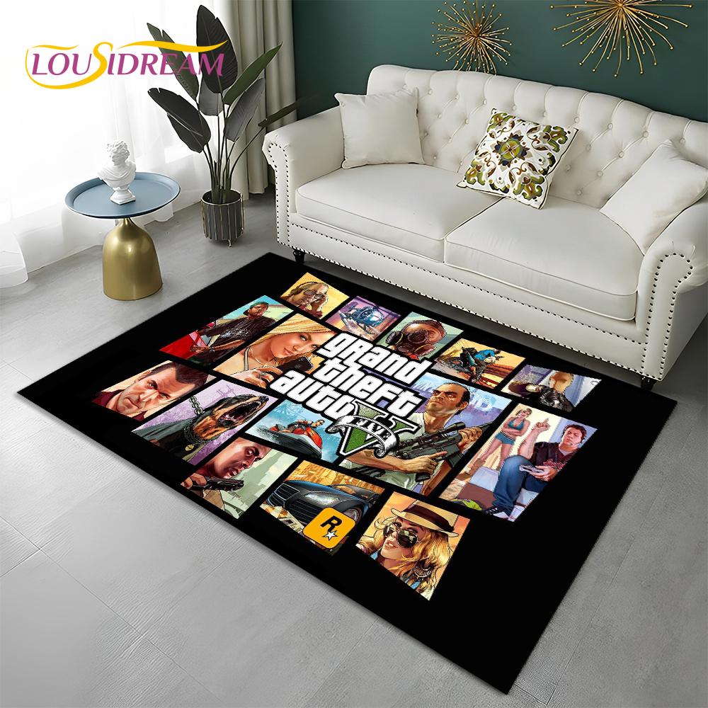Grand Theft Auto Games 3D GTA  Gamer Carpet Rug for Home Living Room Bedroom Sofa Doormat Decor,kids Area Rug Non-slip Floor Mat