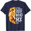 Lion Faith Graphic Tee Philippians 4 13 Christian Bible Verse Mens Cotton Tshirt