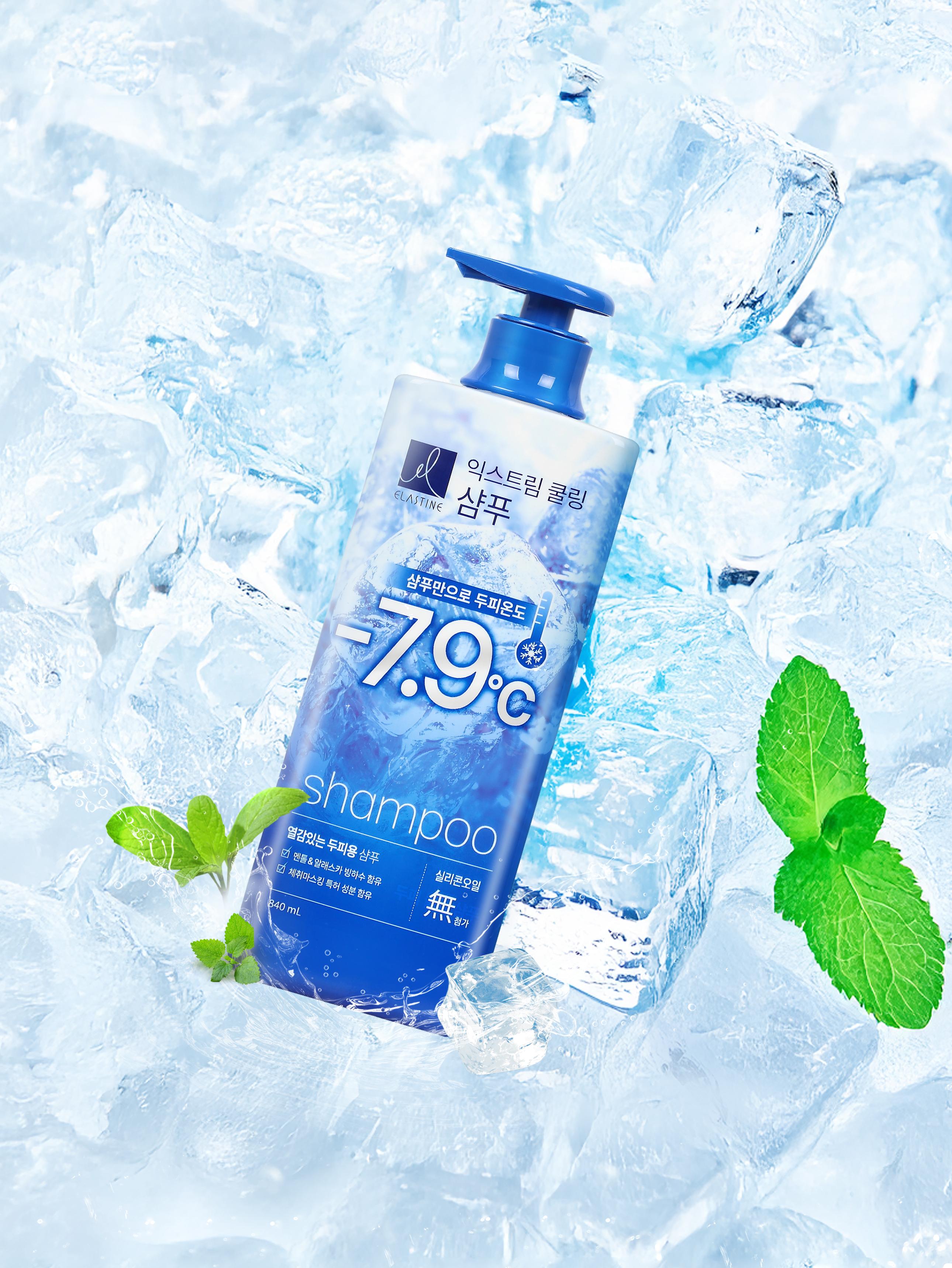 Elastine Extreme Cooling Shampoo 840ml - Refreshing Scalp Care 1ea