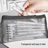 Frosted Transparent Mesh Pencil Case - Large Capacity Student Exam Stationery Storage