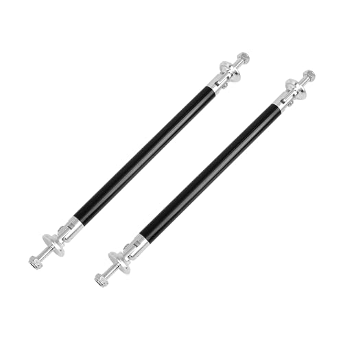 ACROPIX Car 150mm Adjustable Front Bumper Lip Lever Support Rod Black - Set of 2