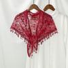 Vintage Lace Flower Hair Scarf Shawl Cute Triangle Head Scarf Bandanas for Women  Photography