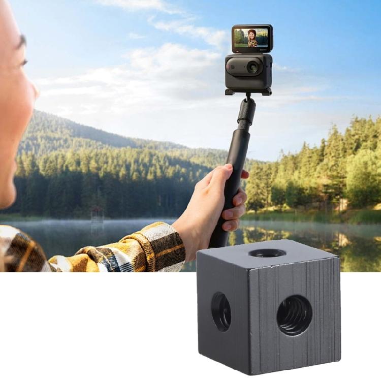 Square Brackets 18mm 1/4" Interface with 6 Female Screw Holes Secure Fixation Square Mounting Plate for Camera Tripod