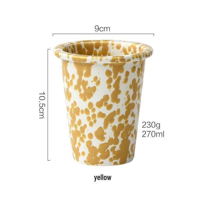 Konishi Retro Ink Splash Ceramic Mug - Multifunctional Cup for Drinks and Storage Default