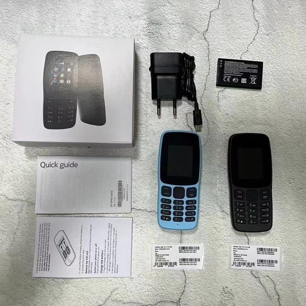 Telefon komórkowy 106 GSM 2G Telefony Prosta płyta Starszy Maszyna Podwójna Karta Przycisk, Starszy Telefon Komórkowy Maszyna