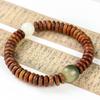 Handcrafted Wooden Bracelet with Burmese Rosewood and Bodhi Root Beads, 3*8MM, Unisex Design for Couples