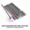 kads 10 bucăți freze diamantate pentru arta unghiilor, freze pentru manichiură pentru unghii, pentru îndepărtarea gelului pentru curățarea cuticulelor, instrumente pentru unghii