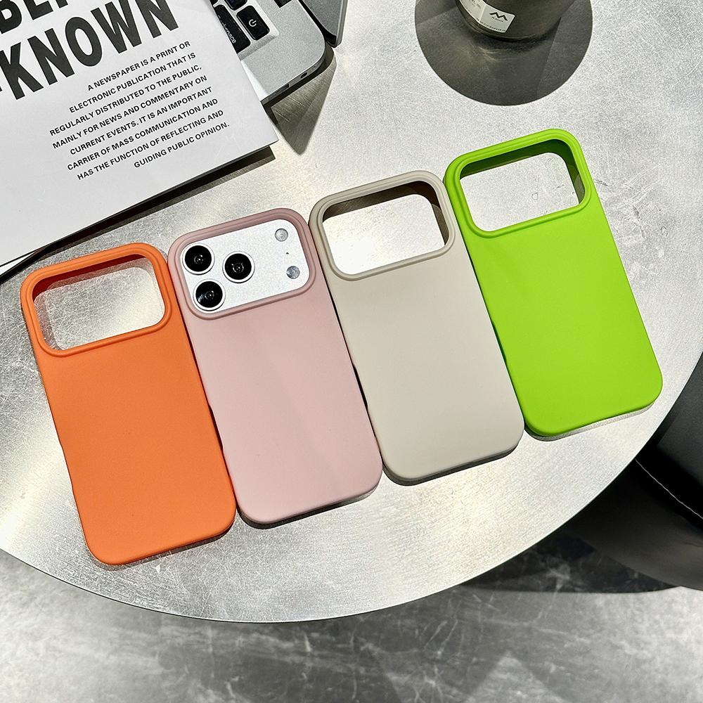 Silicone Minimalist Phone Case for Iphone 17 Air 16 Pro Max 15 Plus 14 13 12 11 Xr X Xs Max 17Pro Protective Shockproof Back Phone Cover Accessories