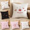 Elegant Strawberry Flowers Print Pillow Case Printed Brushed Fleece Pillow Baby Skin-Touch Eco-Friendly Dye-Sublimat