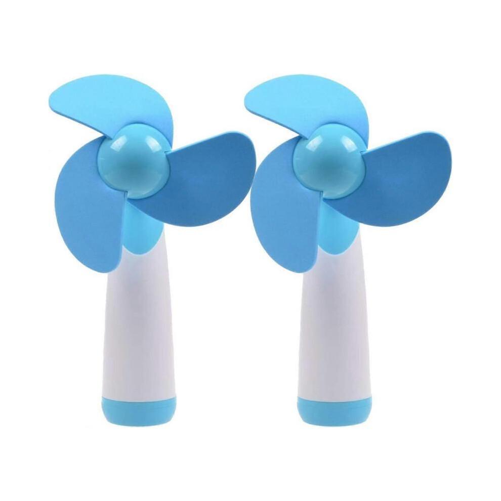 Mini Handheld Fan Personal Fan Battery Soft Foam Blade, Suitable for Home and Travel 2PC
