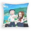 KKarakaiS Jozu no TTakagiSan Pillow Case Antidustmite Pillowcase Invisible zipper silky Sofa cushion cover for bedroom