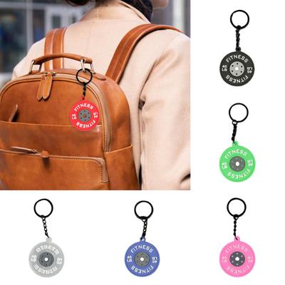 Portachiavi con ciondolo in gomma e metallo per allenamento con bilanciere, per sollevamento pesi, portachiavi da palestra, promemoria regalo per esercizi