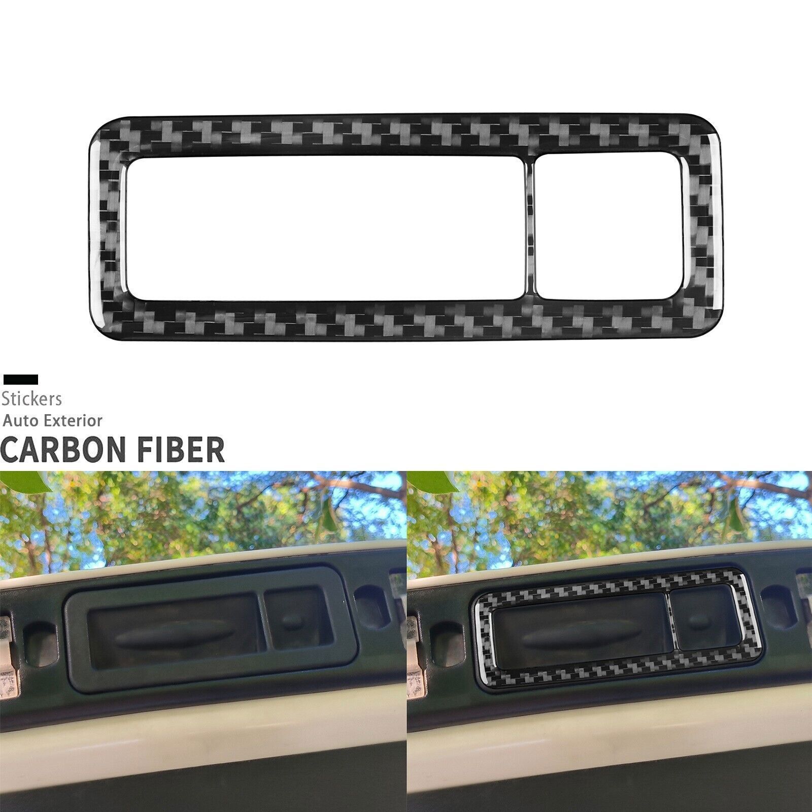Real Carbon Fiber Exterior Rear Trunk Lift Switch Cover For Jeep Cherokee 14-18