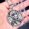 Vintage Vikings Accessories Stainless Steel Viking Warrior Necklace Pendant For Men's Punk Hip Hop Odin Rune Amulet Pendant